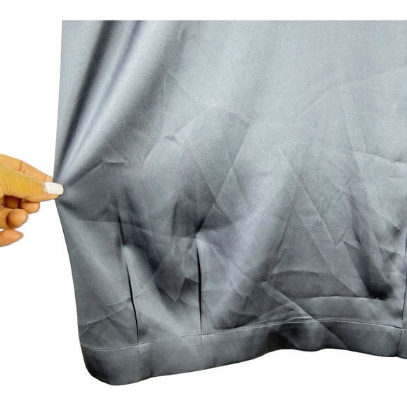 NEW YORK COMPANY COLLECTION Women's XL Gray Dress Silky High Neck - Picture 10 of 14